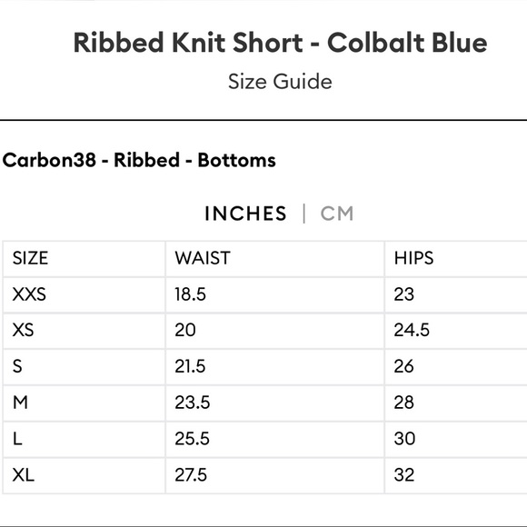 Carbon38 Ribbed Knit Short - Cobalt Blue - NWT Small - Picture 7 of 8